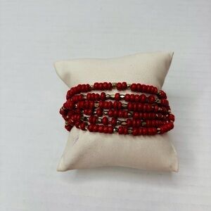 Price firm LUCKY BRAND Red Beaded Layered Bracelet